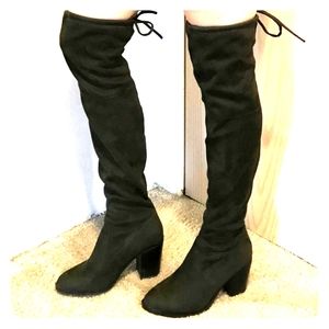 Olive Green Suede Boots